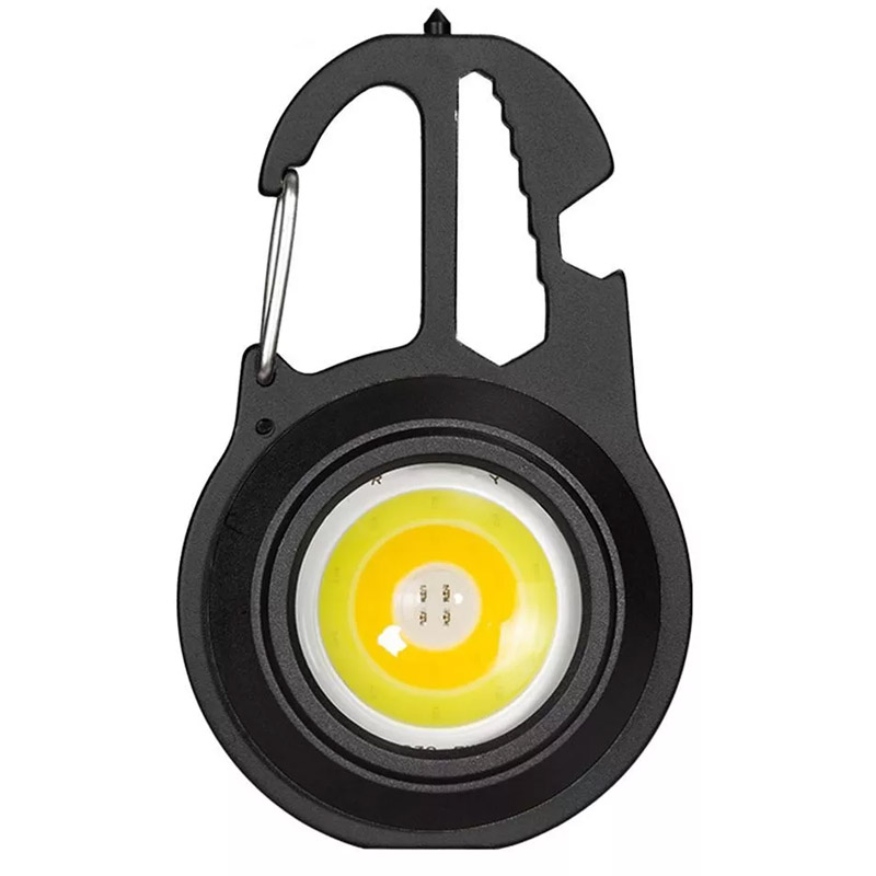 Акумуляторний LED ліхтарик W5137 + Type-C (7 режимів, карабін, викрутки) (Чорний)