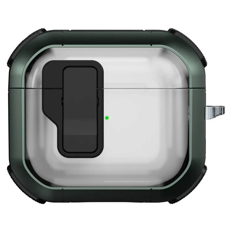 Футляр противоударный Locking Button для наушников Airpods 4 (Apple Green)