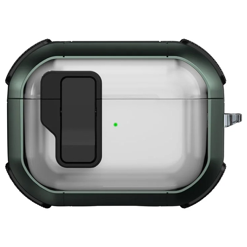 Футляр противоударный Locking Button для наушников Airpods Pro (Apple Green)