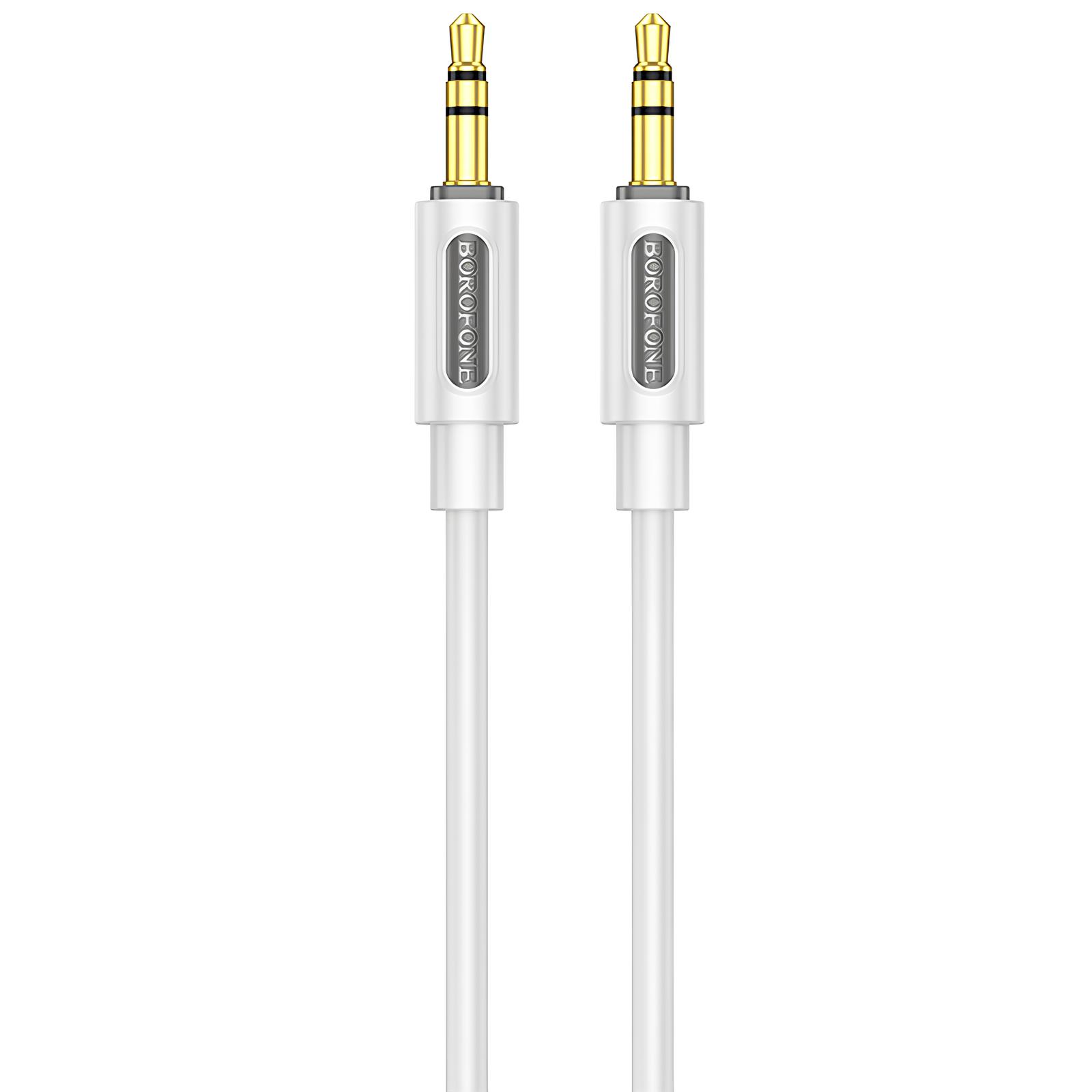 Аудио кабель Aux Borofone BL20 True sound silicone (1m) (White)