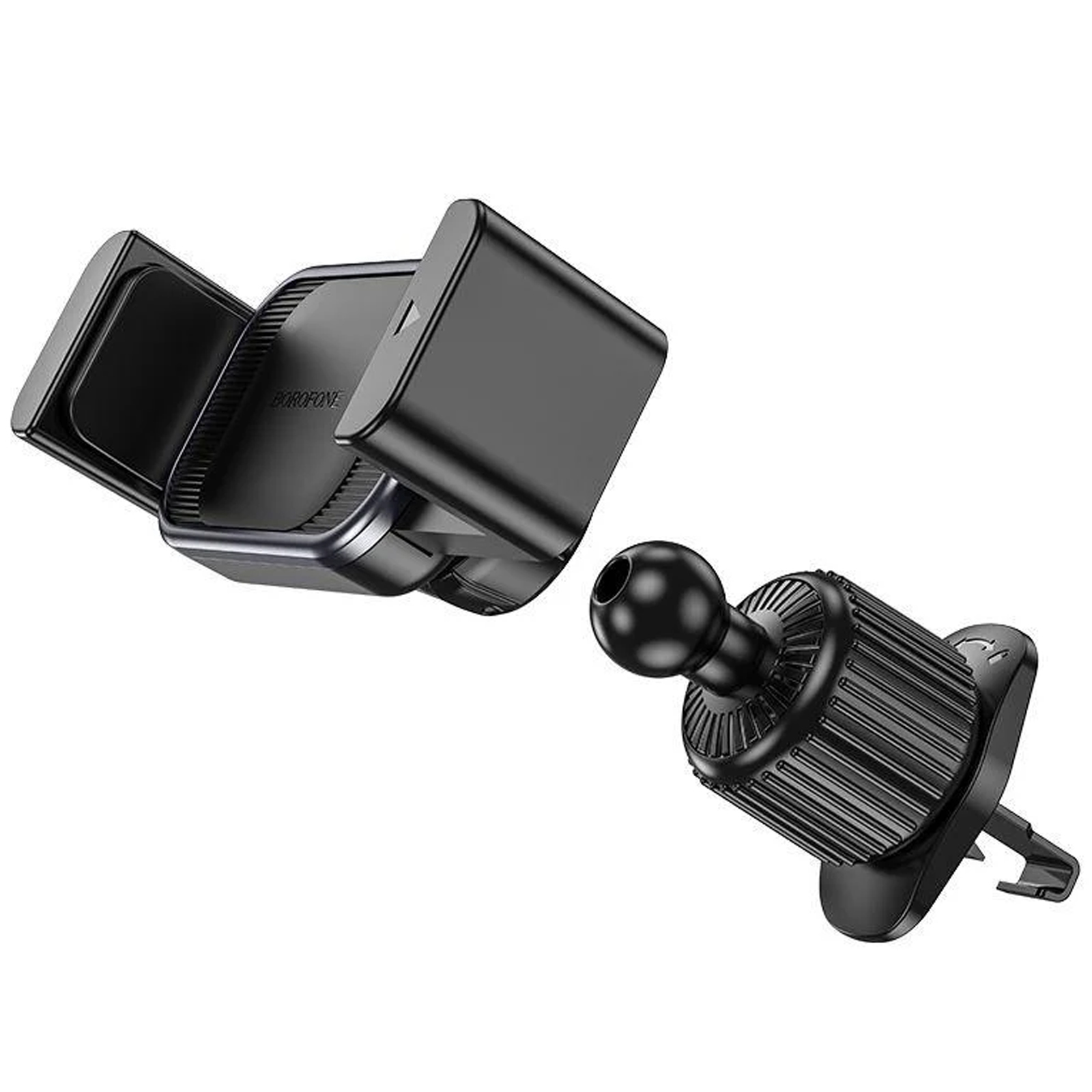 Автодержатель Borofone BH106 Ascend pull clip (air outlet) (Black / Metal gray)