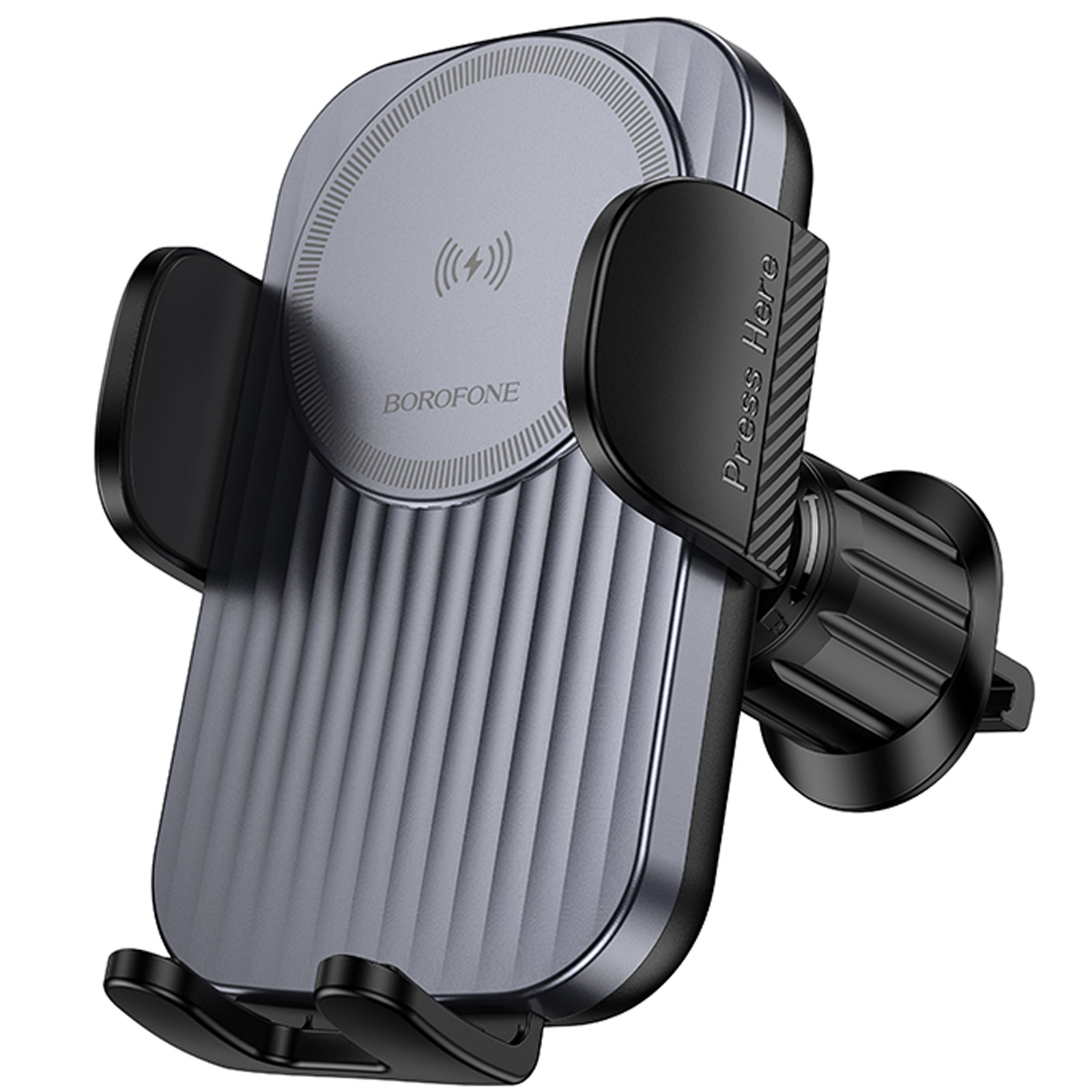 Автодержатель с БЗУ Borofone BH221 Path 15W (air outlet) (Black / Metal gray)