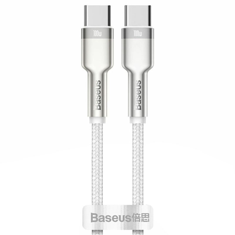 Дата кабель Baseus Cafule Series Metal Type-C to Type-C 100W (1m) (Білий)