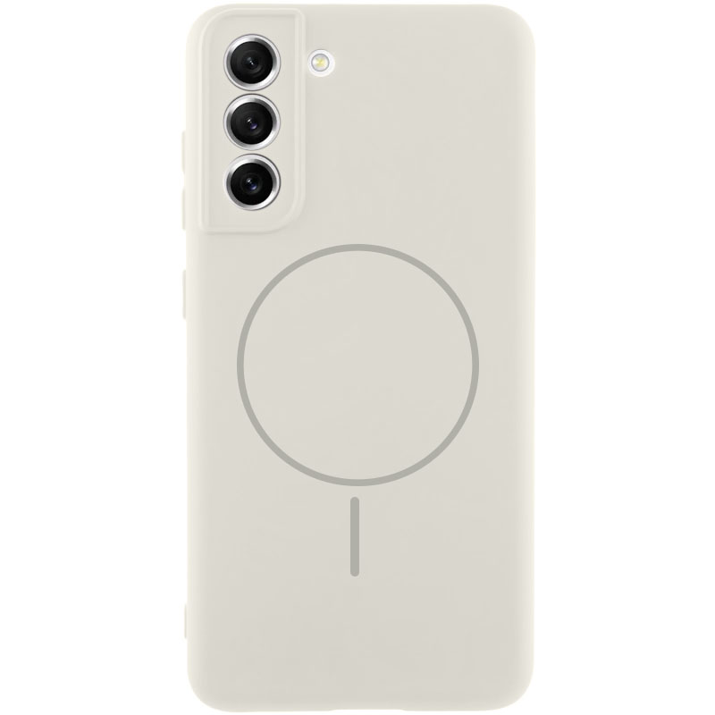 Чехол Silicone Cover Lakshmi Full Camera (AA) with MagFit для Samsung Galaxy S21 FE (Белый / White)