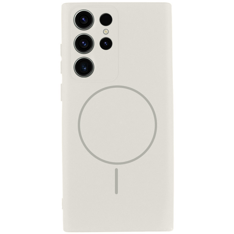 Чехол Silicone Cover Lakshmi Full Camera (AA) with MagFit для Samsung Galaxy S24 Ultra (Белый / White)