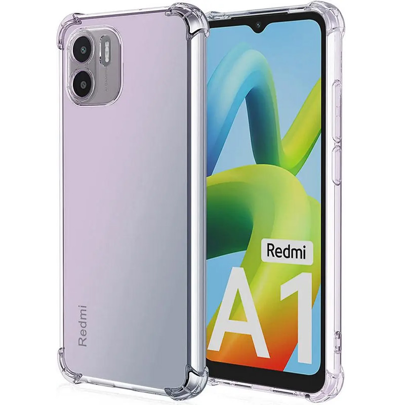 TPU чохол GETMAN Ease logo посилені кути Full Camera для Xiaomi Redmi A1 / A2 (Безбарвний (прозорий))