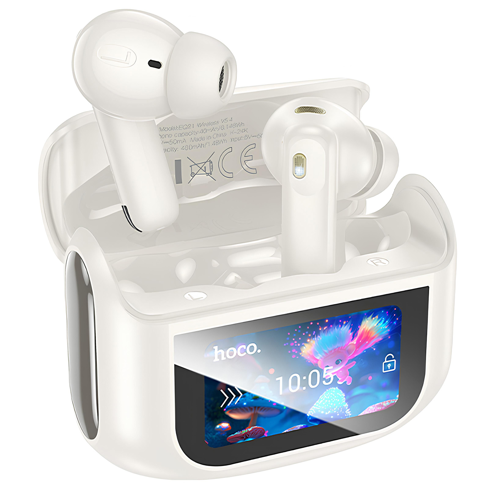 Беспроводные TWS наушники Hoco EQ21 Sandy with Touch Screen ANC+ENC (Cloudy white)
