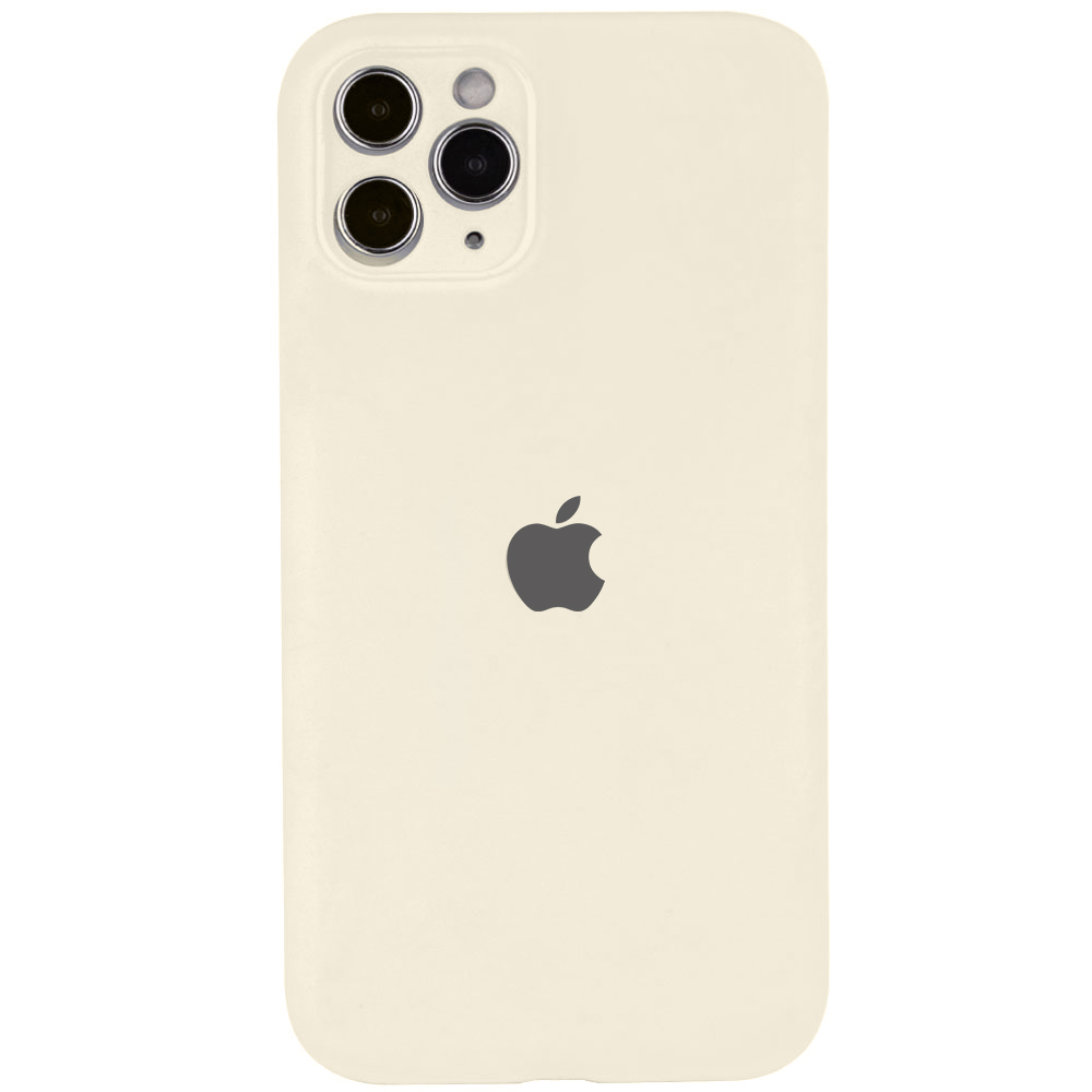 Чехол Silicone Case Full Camera Protective (AA) для Apple iPhone 12 Pro Max (6.7") (Бежевый / Antique White)