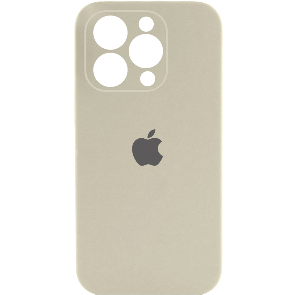 Чехол Silicone Case Full Camera Protective (AA) для Apple iPhone 14 Pro Max (6.7") (Бежевый / Antique White)