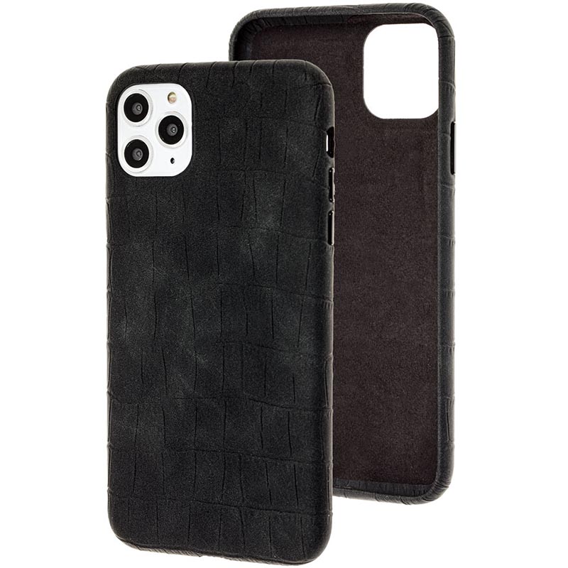 Шкіряний чохол Croco Leather для Apple iPhone 11 Pro (5.8") (Black)