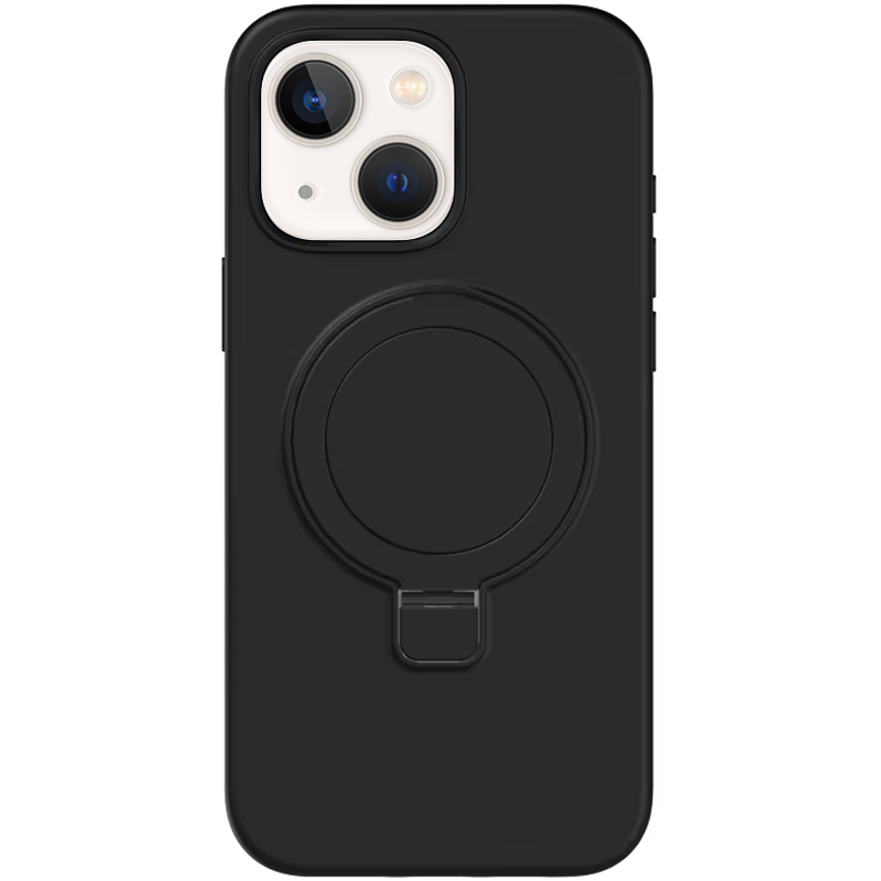 Чехол Silicone Case Full Protective NO LOGO with Ring для Apple iPhone 13 / 14 (6.1") (Black)