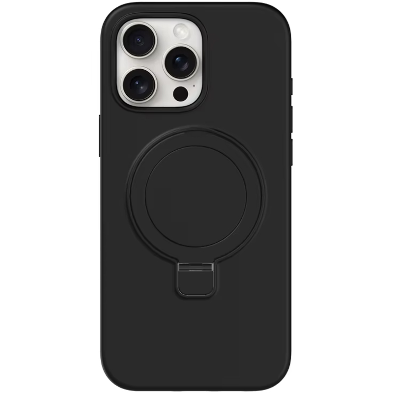 Чехол Silicone Case Full Protective NO LOGO with Ring для Apple iPhone 15 Pro Max (6.7") (Black)