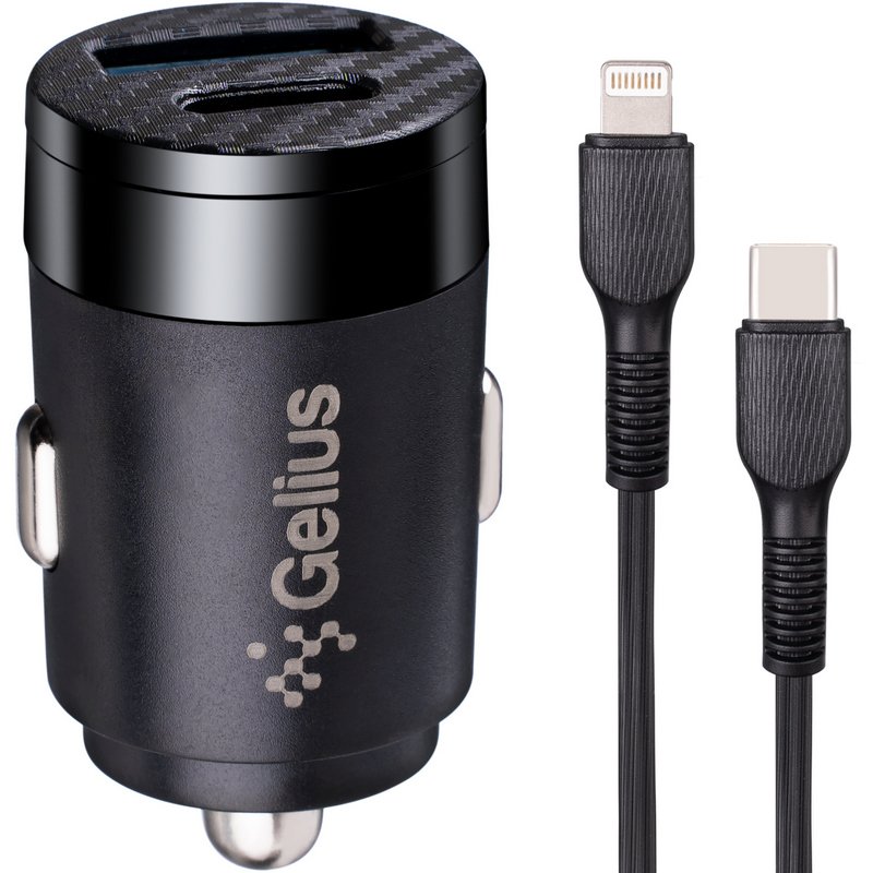 АЗУ Gelius Inch Twix GP-CC010L USB+Type-C (QC/PD30W) + Type-C to Lightning (Black)