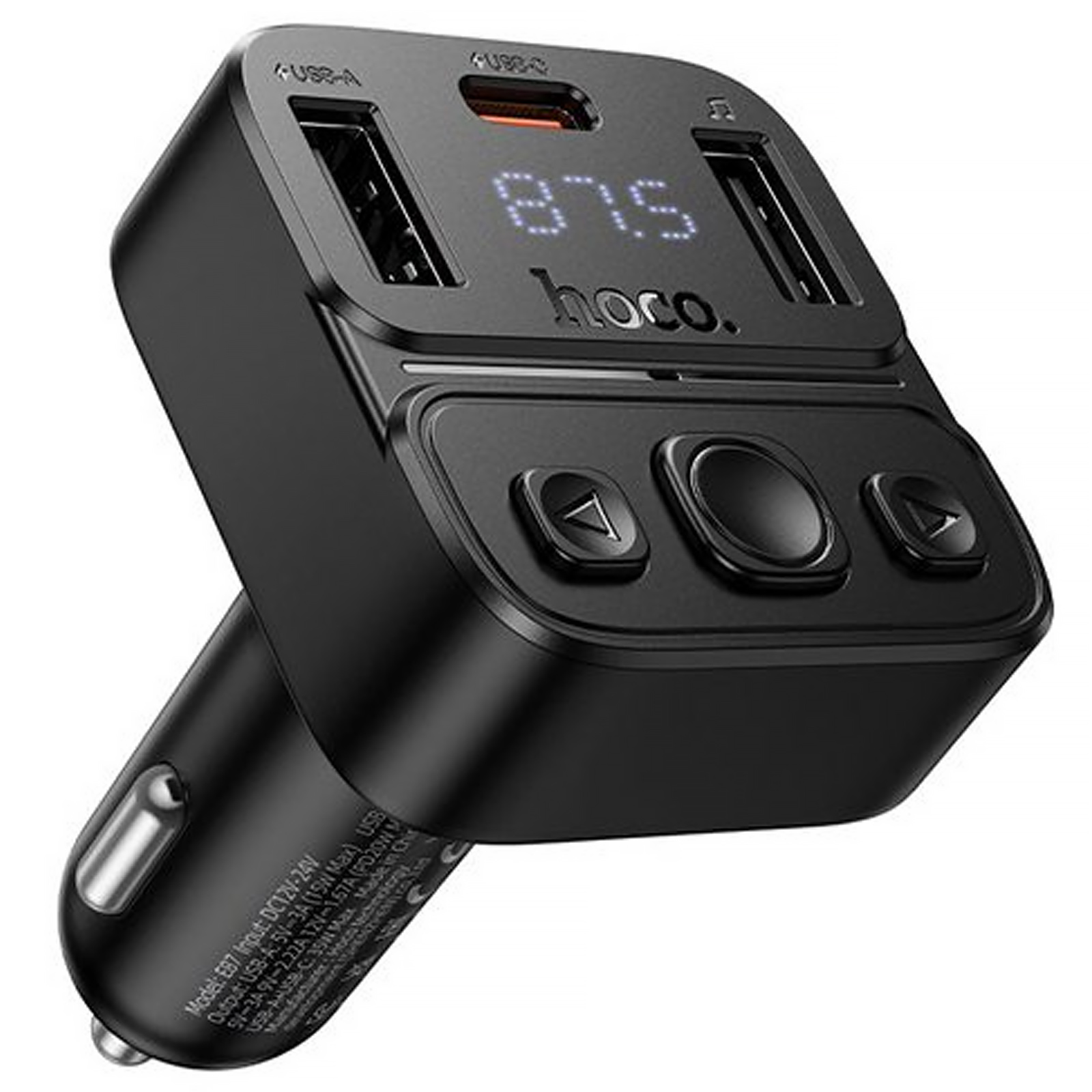 АЗУ FM модулятор Hoco E87 Delta 35W (1USB-A/1C) (Black)