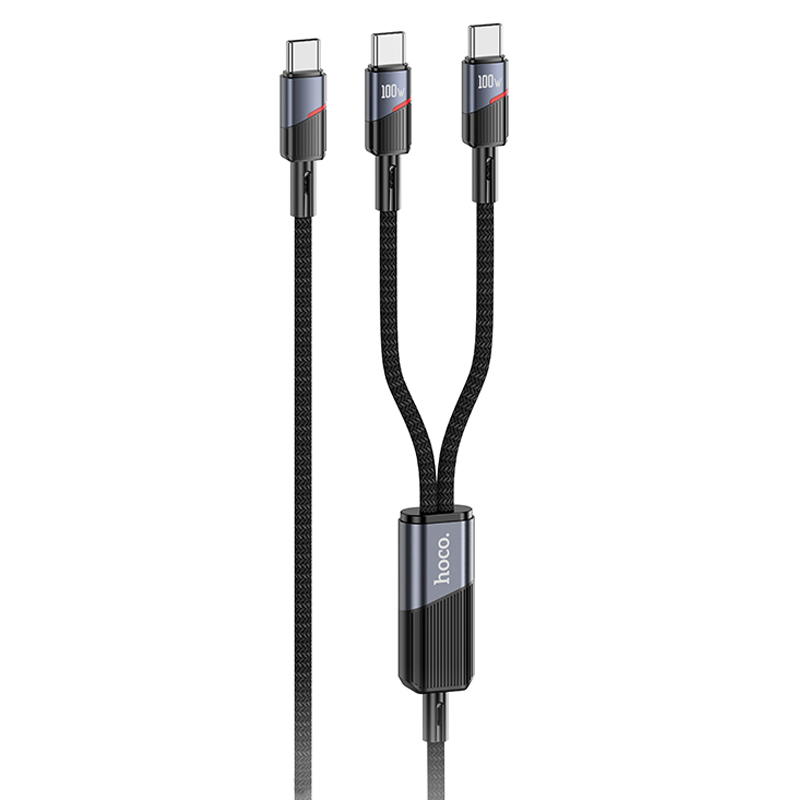 Дата кабель Hoco U139 Type-C to Type-C/Type-C 100W (1.2m) (Black)