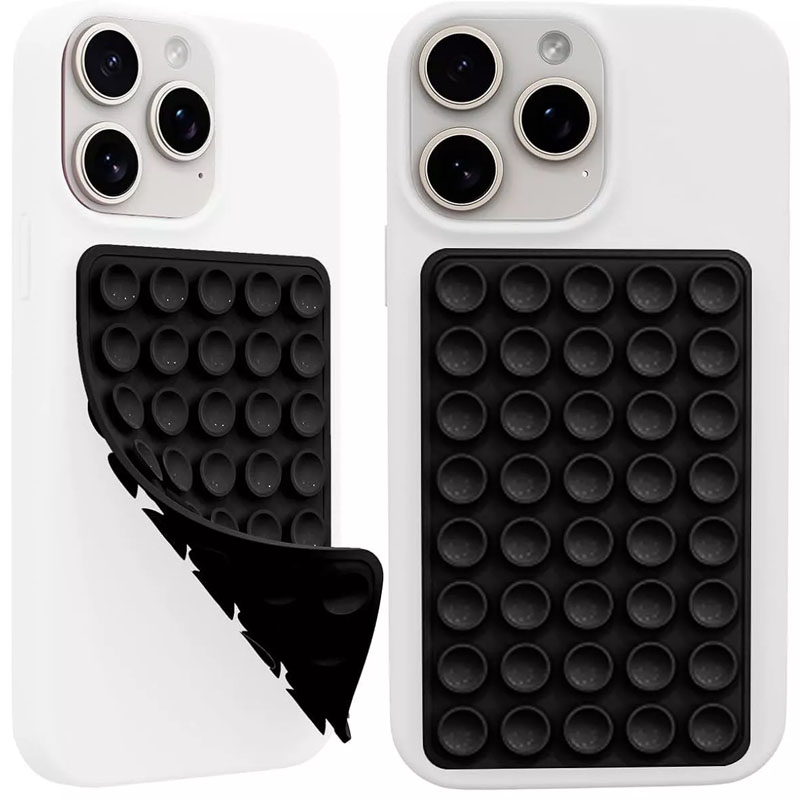 Тримач-присоска для телефона Double Side Silicone 100*64мм (Black)