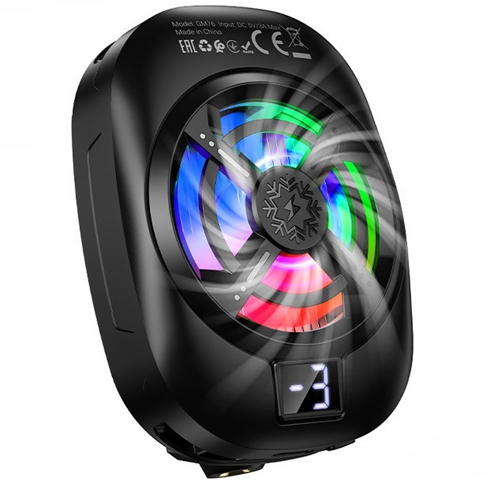 Кулер для охолодження для мобільного телефона Hoco GM76 Blue diamond (Black)