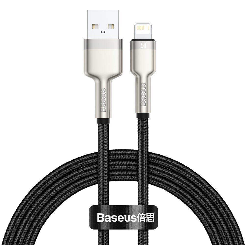 Дата кабель Baseus Cafule Series Metal USB to Lightning 2.4A (1m) (CALJK-A0) (Black)