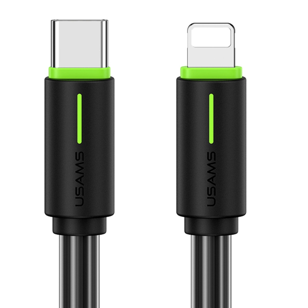 Дата кабель Usams US-SJ735 Bicolor Charging YR Ser. Type-C to Lightning 30W (1m) (Black)