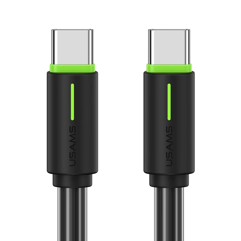 Дата кабель Usams US-SJ734 Bicolor Charging YR Ser. Type-C to Type-C 60W (1m) (Black)