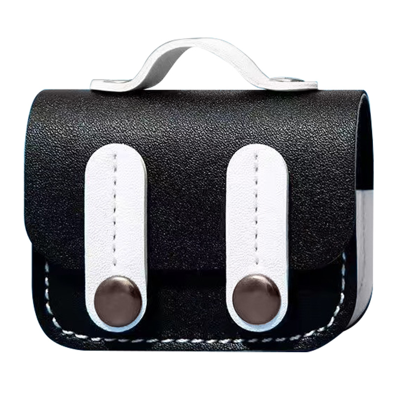 Кожаный футляр Briefcase для наушников AirPods Pro (Black / White)