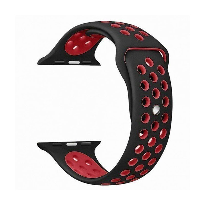 Силиконовый ремешок Sport+ для Apple watch 42mm / 44mm (black/red)