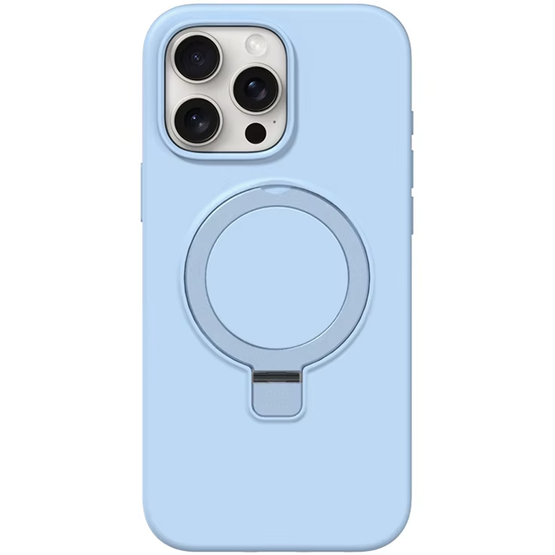 Чехол Silicone Case Full Protective NO LOGO with Ring для Apple iPhone 14 Pro (6.1") (Blue)