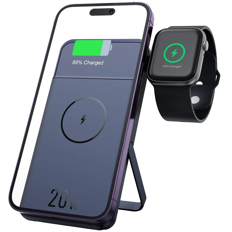 Портативное ЗУ Power Bank JJT-MP01 2in1 20W с БЗУ+iWatch 10000 mAh (Blue)