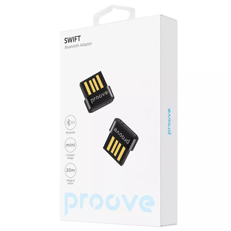 Bluetooth адаптер Proove Swift Bluetooth 5.3 Black в магазине onecase.com.ua