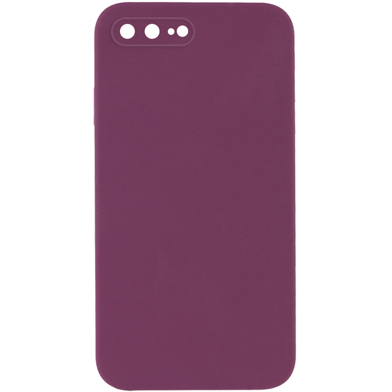 Silicone Case Square Full Camera Protective (AA) NOLOGO для Apple iPhone 7 plus (5.5') (Бордовый / Maroon)