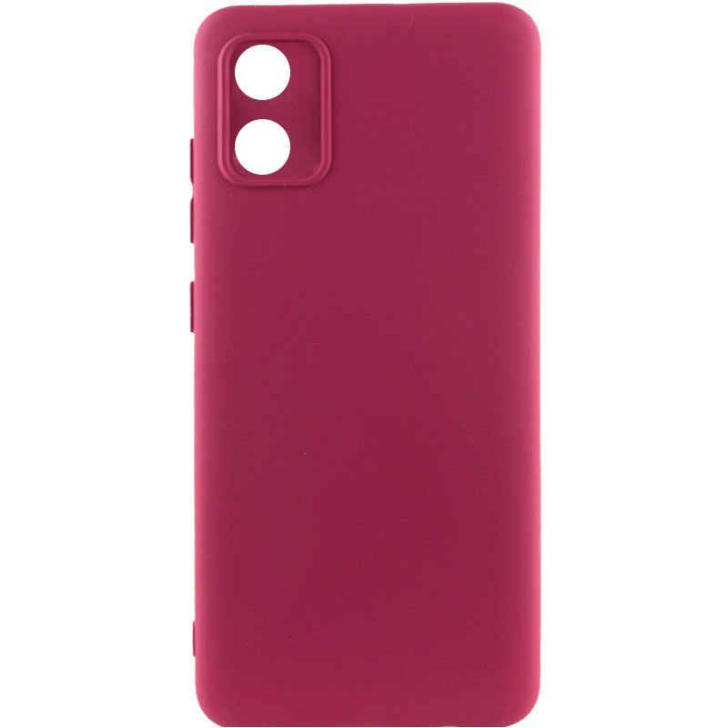 Чехол TPU GETMAN Liquid Silk Full Camera для Motorola Moto E13 (Бордовый / Marsala)