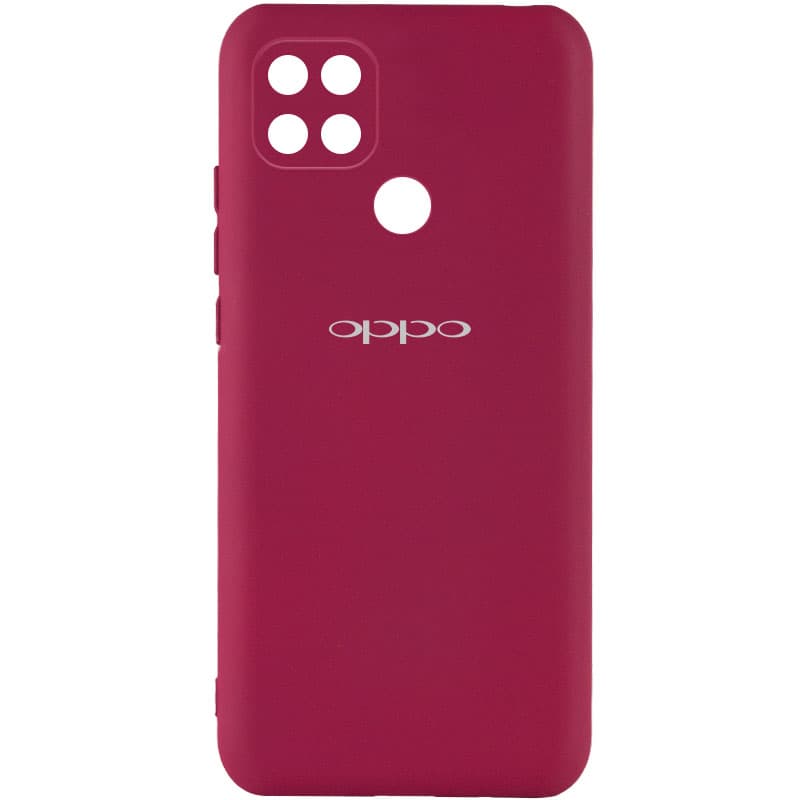 Чохол Silicone Cover My Color Full Camera (A) для Oppo A15s / A15 (Бордовий / Marsala)