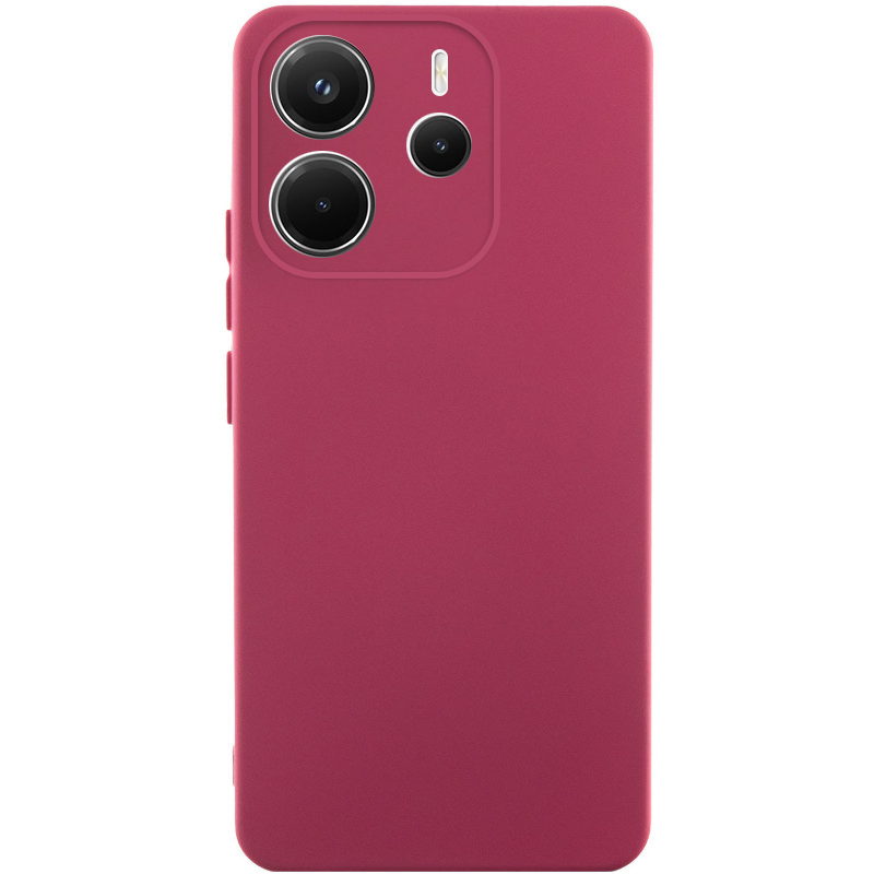 Чохол TPU GETMAN Liquid Silk Full Camera для Xiaomi Redmi Note 14 4G (Europe version) (Бордовий / Marsala)