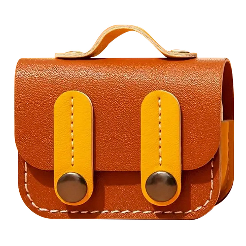 Кожаный футляр Briefcase для наушников AirPods 3 (Brown / Yellow)