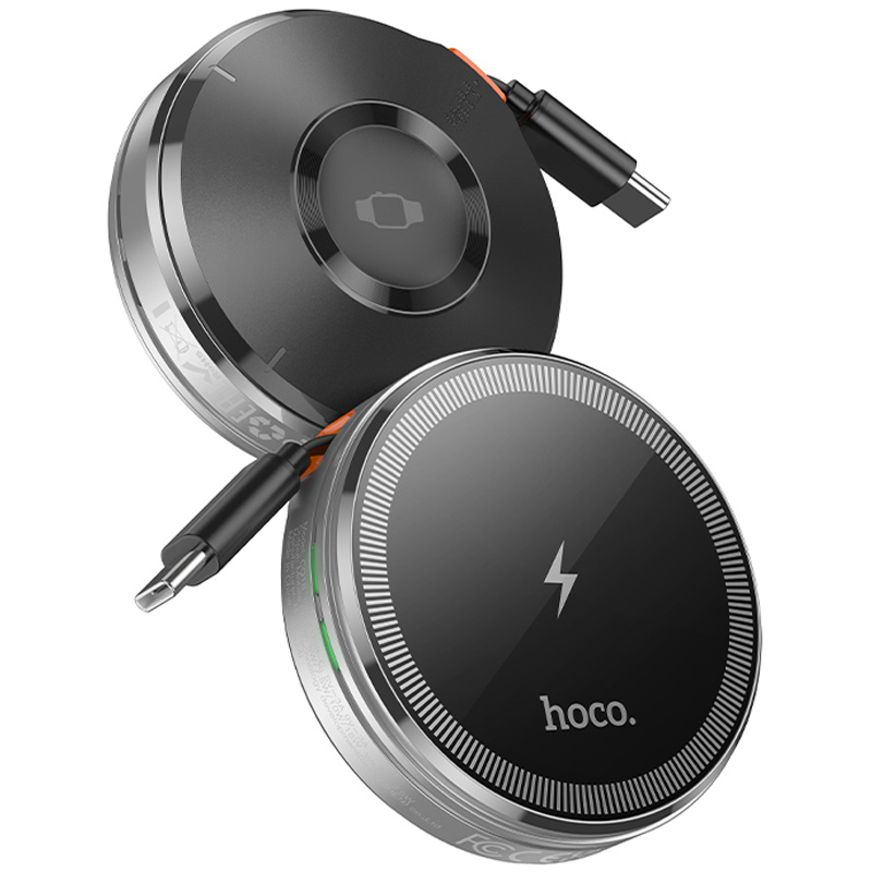 БЗУ Hoco CQ18 Flash 2in1 Magnetic + iWatch (with retractable cable Type-C) (Silver)