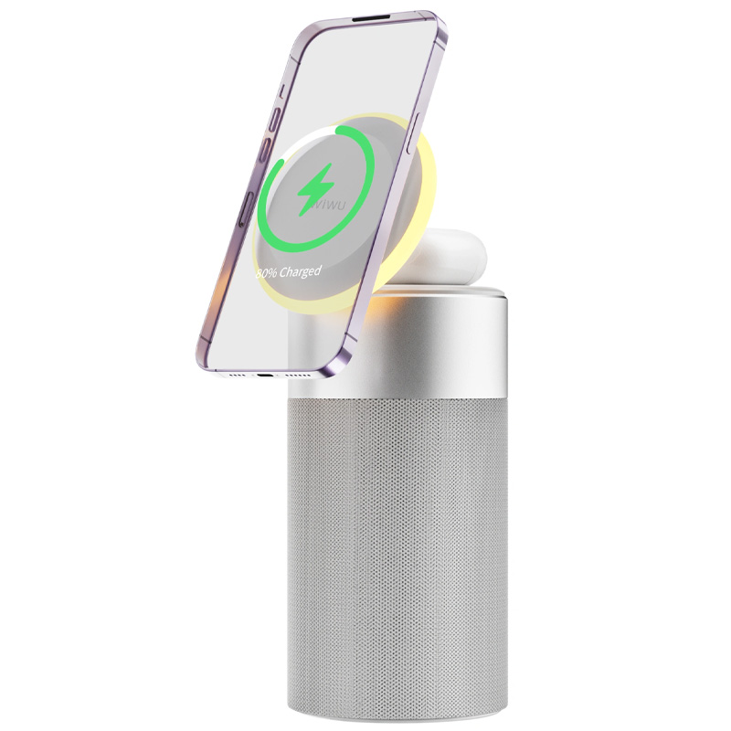 БЗУ WIWU Wi-W022 3 in 1 Wireless Charger+Bluetooth Speaker (White)