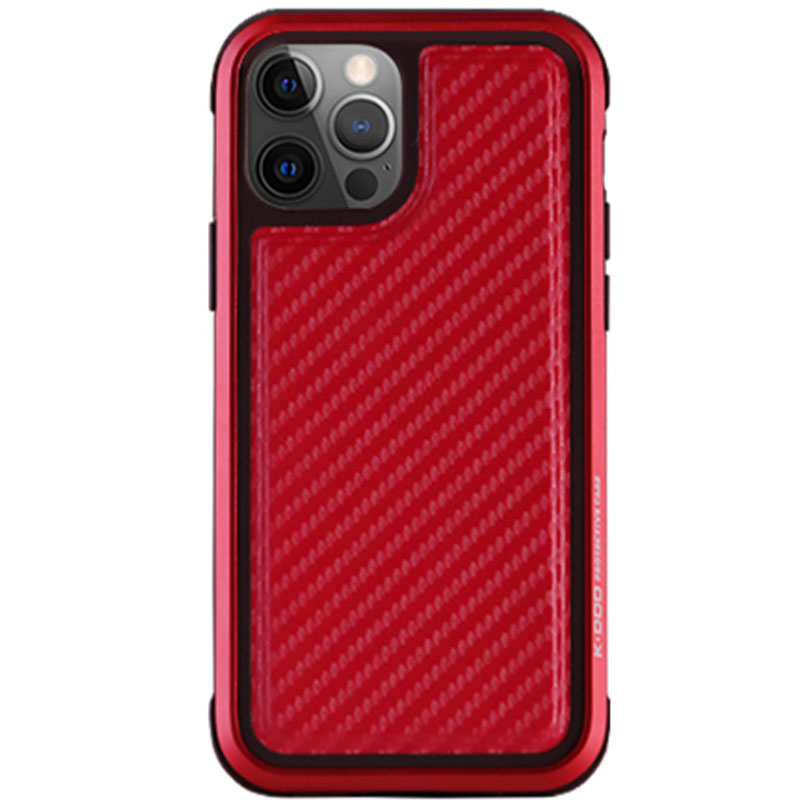 Чехол PC+TPU+Metal K-DOO MARS Series для Apple iPhone 13 Pro (6.1") (Carbon Red)