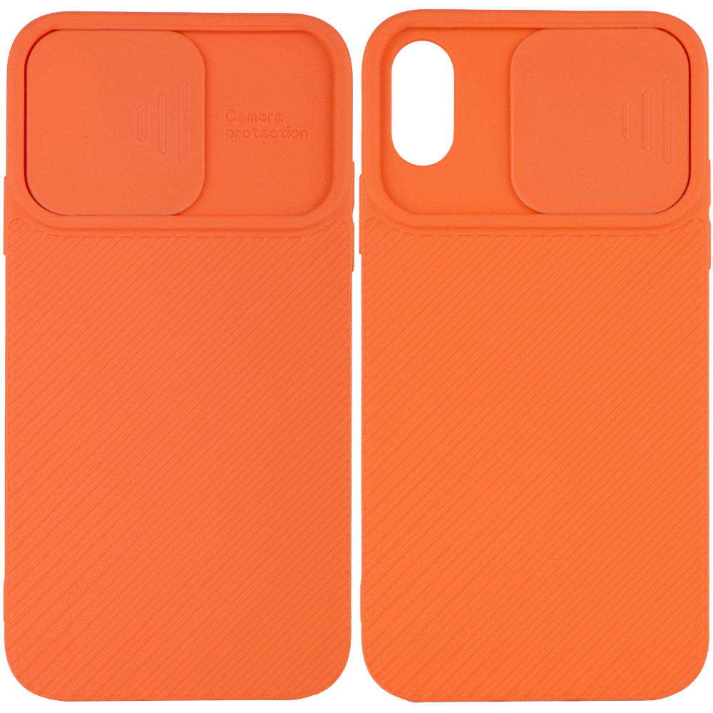 Чехол Camshield Square TPU со шторкой для камеры для Apple iPhone XS Max (6.5") (Оранжевый)