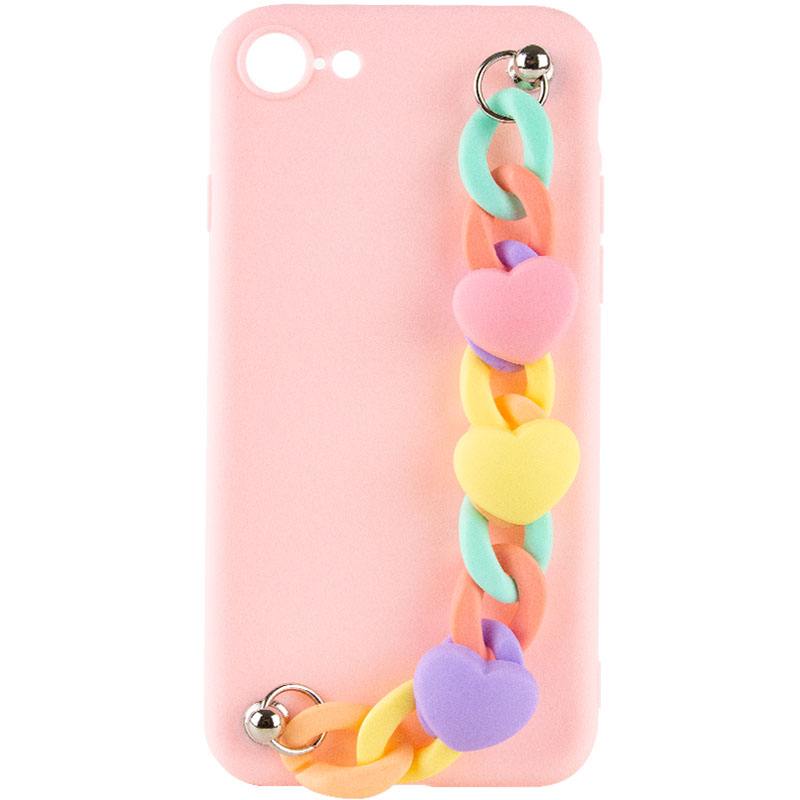 Чехол Chained Heart c подвесной цепочкой для Apple iPhone 6/6s (4.7") (Pink Sand)