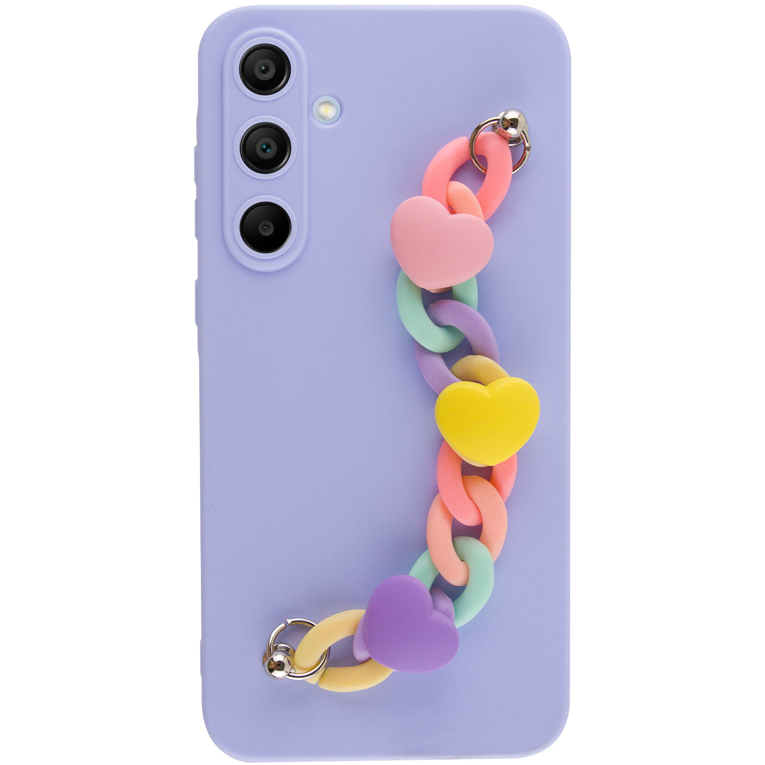 Чохол Chained Heart c підвісним ланцюжком для Samsung Galaxy A35 (Lilac Blue)