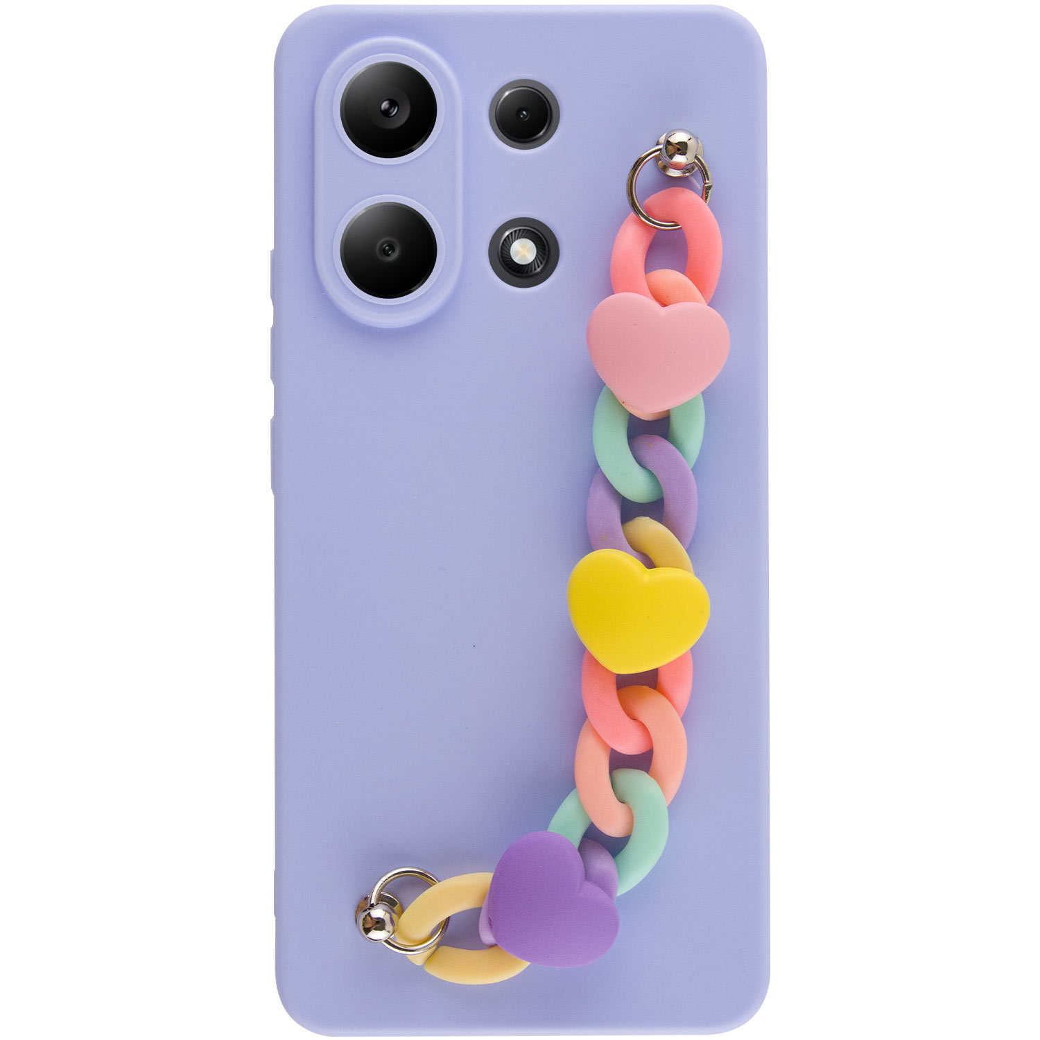 Чохол Chained Heart c підвісним ланцюжком для Xiaomi Poco X6 (Lilac Blue)