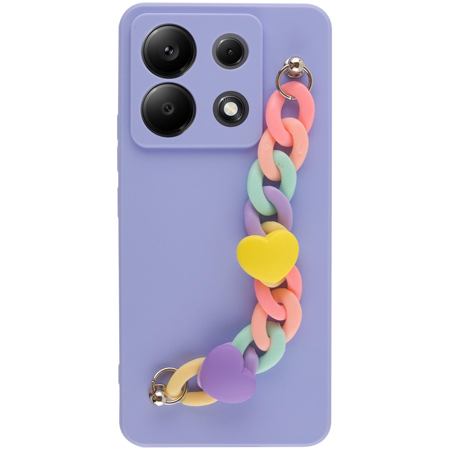 Чехол Chained Heart c подвесной цепочкой для Xiaomi Redmi Note 13 4G (Lilac Blue)