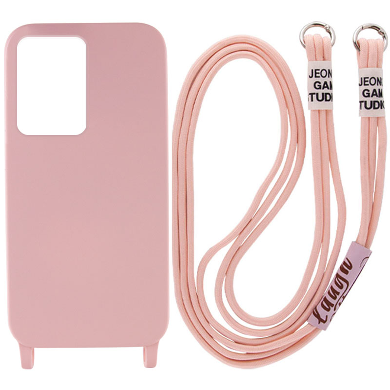 Чехол Cord case c длинным цветным ремешком для Samsung Galaxy S20 Ultra (Розовый / Pink Sand)