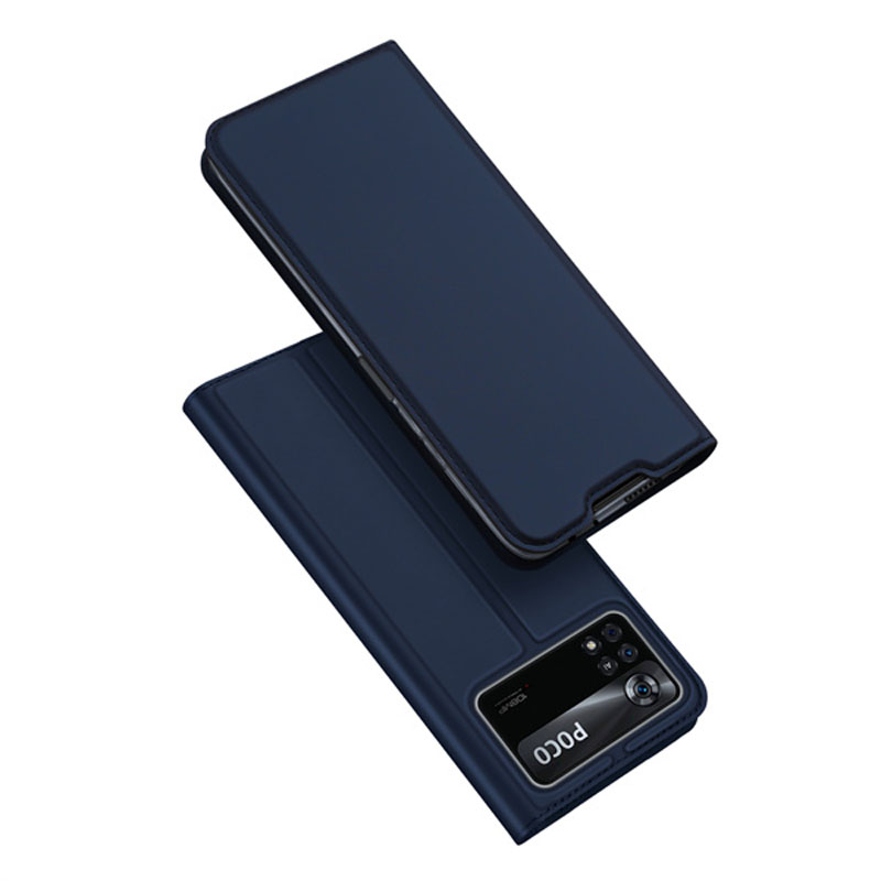 Чехол-книжка Dux Ducis с карманом для визиток для Xiaomi Poco X4 Pro 5G (Синий)