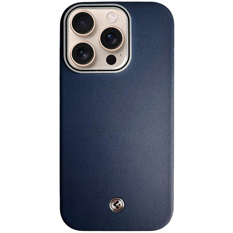 Чехол PC+Leather SGP with MagSafe для Apple iPhone 15 Pro (6.1") (Blue)