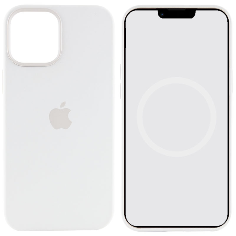 Чохол Silicone case (AAA) full with Magsafe and Animation для Apple iPhone 12 Pro (Білий / White)