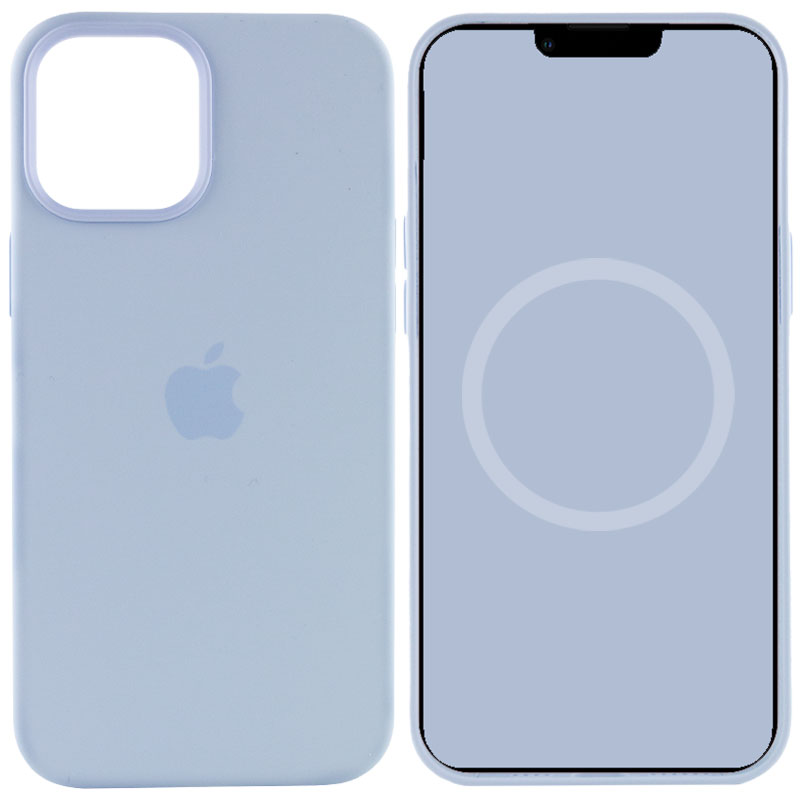 Чехол Silicone case (AAA) full with Magsafe and Animation для Apple iPhone 12 Pro / 12 (6.1") (Голубой / Cloud Blue)