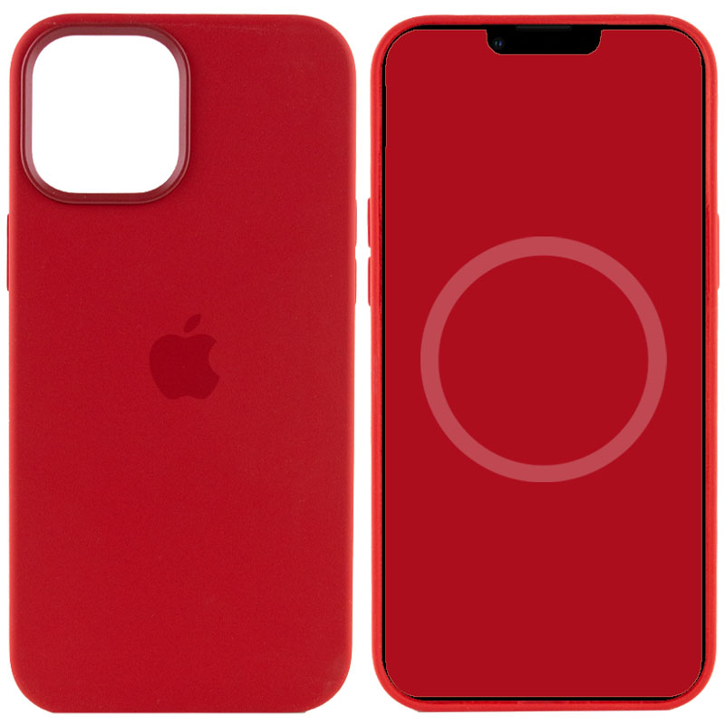 Чехол Silicone case (AAA) full with Magsafe and Animation для Apple iPhone 12 Pro / 12 (6.1") (Красный / Red)