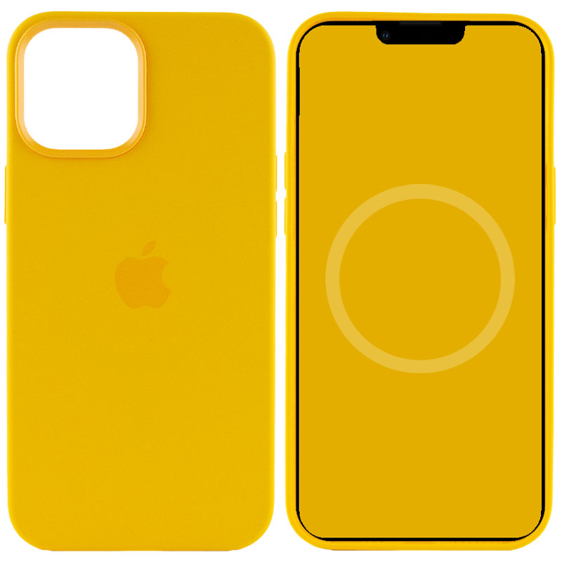 Чохол Silicone case (AAA) full with Magsafe and Animation для Apple iPhone 12 Pro (Жовтий / Sunflower)