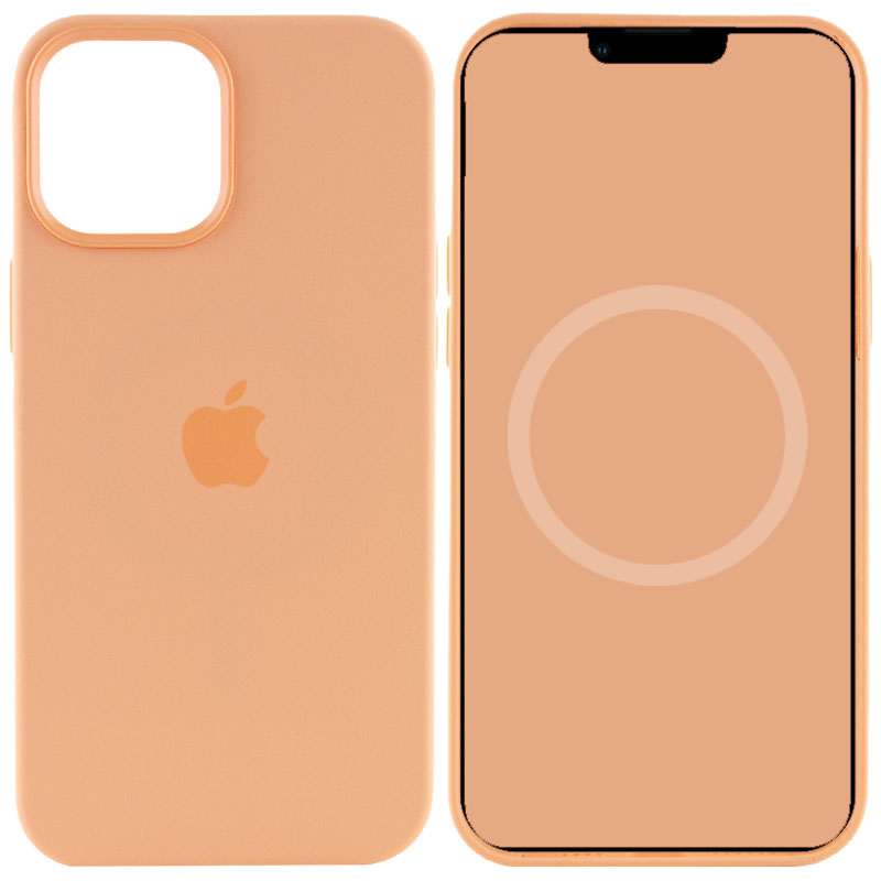 Чехол Silicone case (AAA) full with Magsafe and Animation для Apple iPhone 12 Pro Max (6.7") (Оранжевый / Cantaloupe)